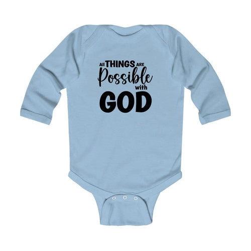 Infant Long Sleeve Graphic T-shirt All Things are Possible with God -