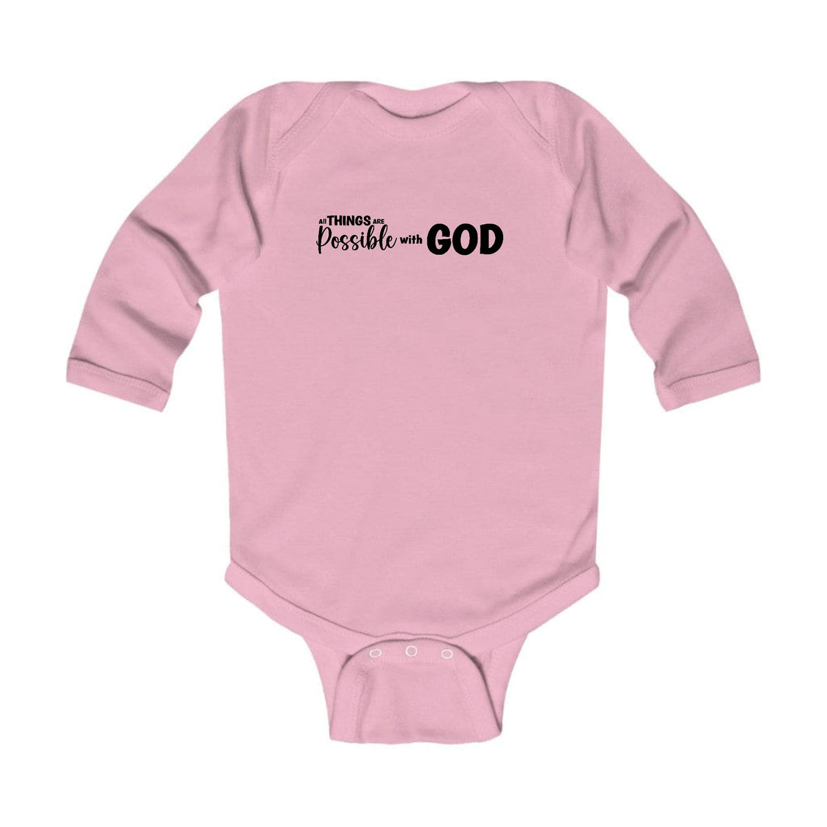 Infant Long Sleeve Graphic T-shirt All Things are Possible with God -
