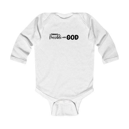 Infant Long Sleeve Graphic T-shirt All Things are Possible with God -