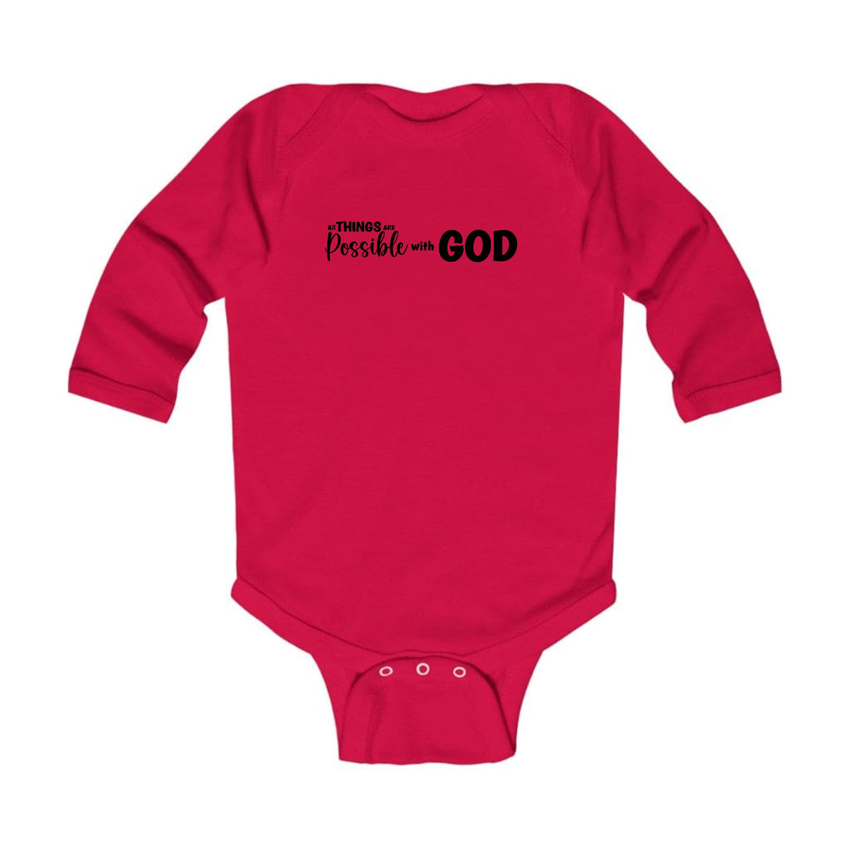 Infant Long Sleeve Graphic T-shirt All Things are Possible with God -