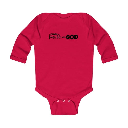 Infant Long Sleeve Graphic T-shirt All Things are Possible with God -