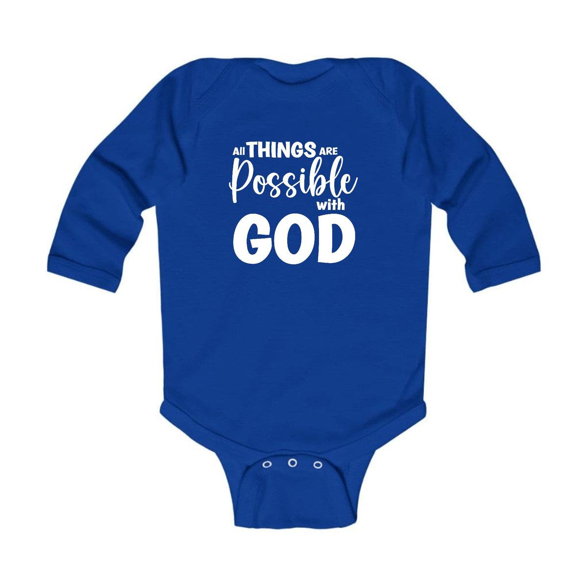 Infant Long Sleeve Graphic T-shirt - All Things are Possible with God