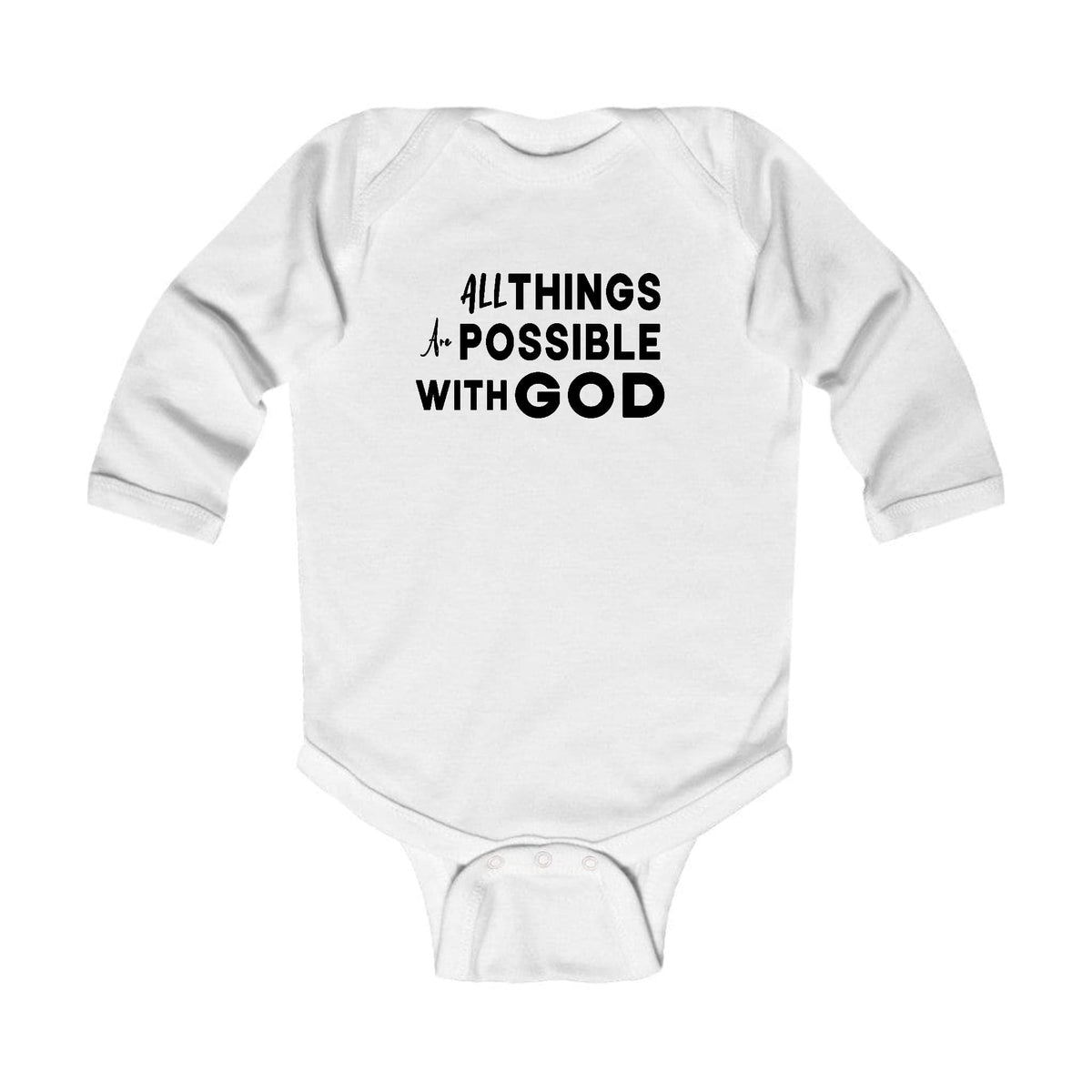 Infant Long Sleeve Graphic T-shirt All Things are Possible with God