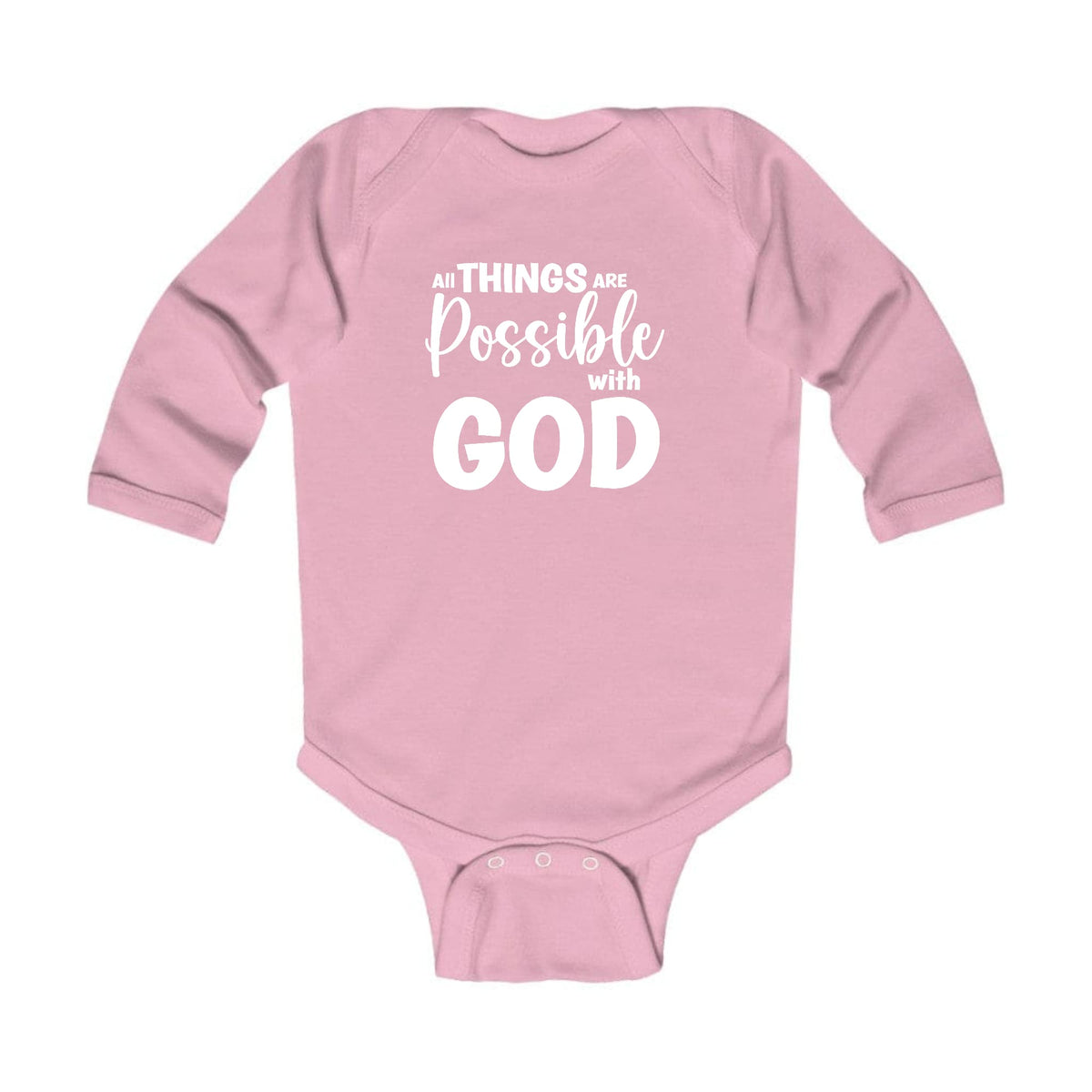Infant Long Sleeve Graphic T-shirt - All Things are Possible with God