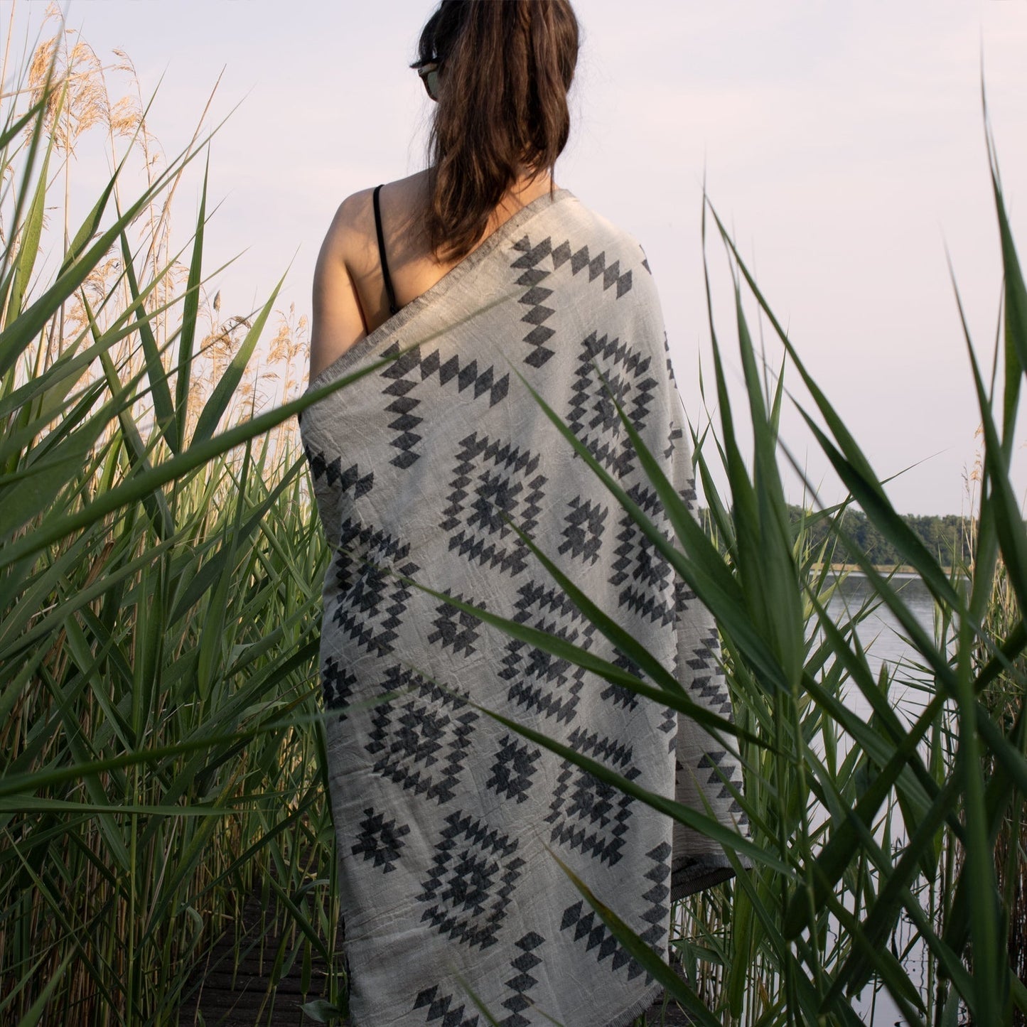 KILIM GREY Handgewebtes Hamamtuch