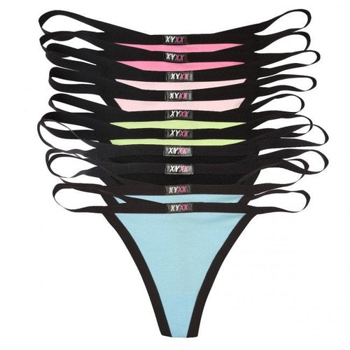 10 Womens G String Thongs Mix Colour Pack