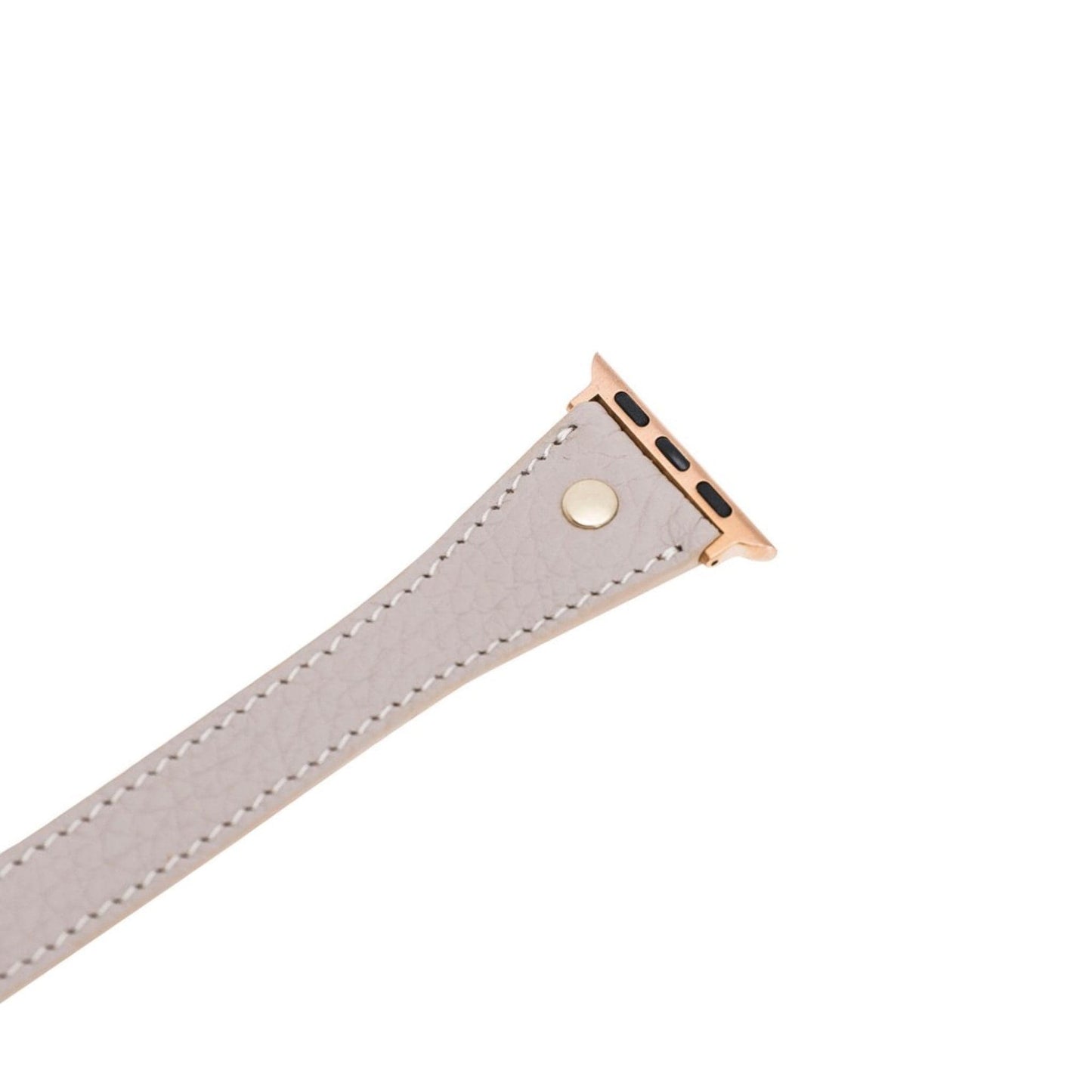 Leeds Double Tour Slim with Gold Bead Apple Watch Leather Straps