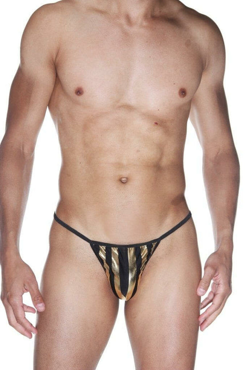 Men's Shiny Fashion Metallic Thong G-String Bikinis Underwear Briefs