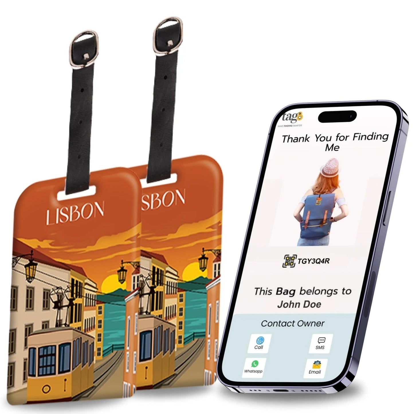 Smart Bag Security Tag - Chicago [Pack 2]