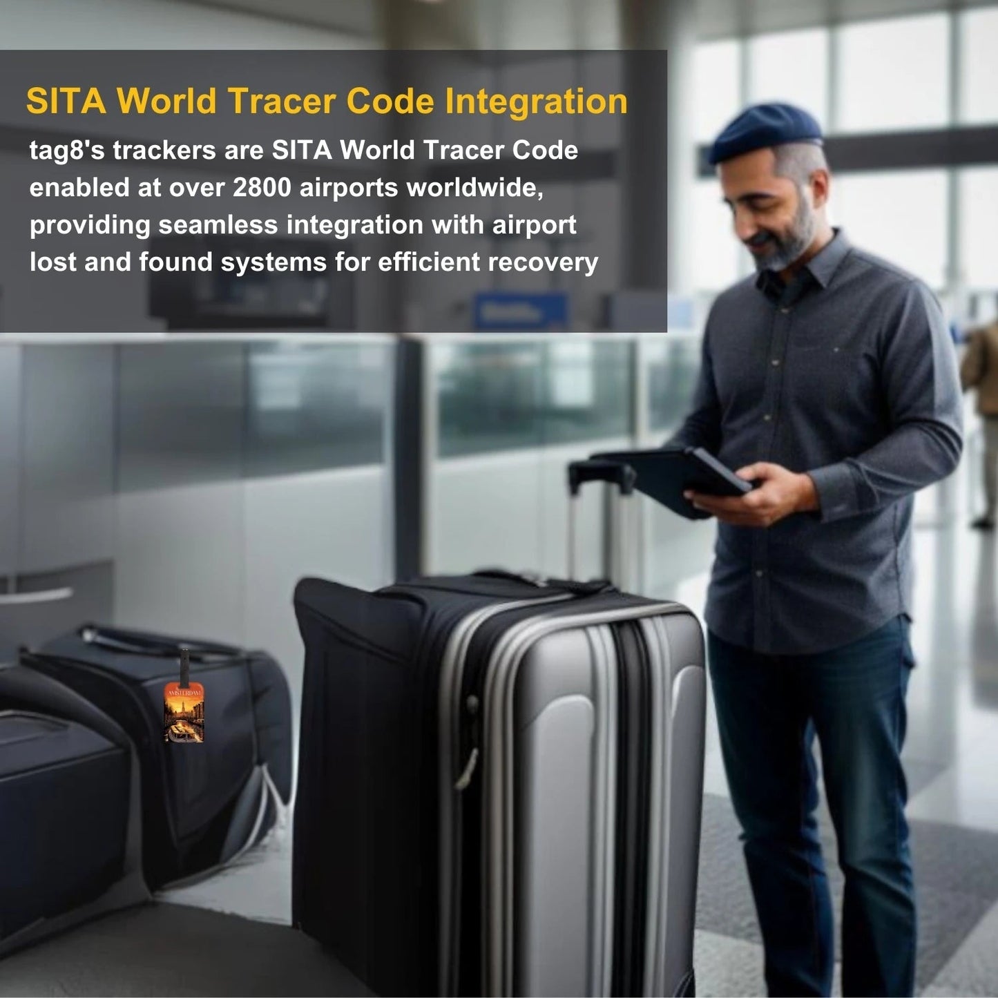 Smart Bag Security Tag - Chicago [Pack 2]