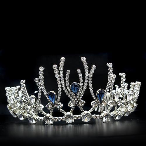 LO2107 - Imitation Rhodium Brass Tiaras & Hair Clip with Top Grade
