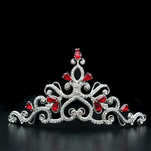 LO2109 - Imitation Rhodium Brass Tiaras & Hair Clip with Top Grade