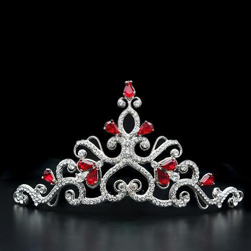 LO2109 - Imitation Rhodium Brass Tiaras & Hair Clip with Top Grade