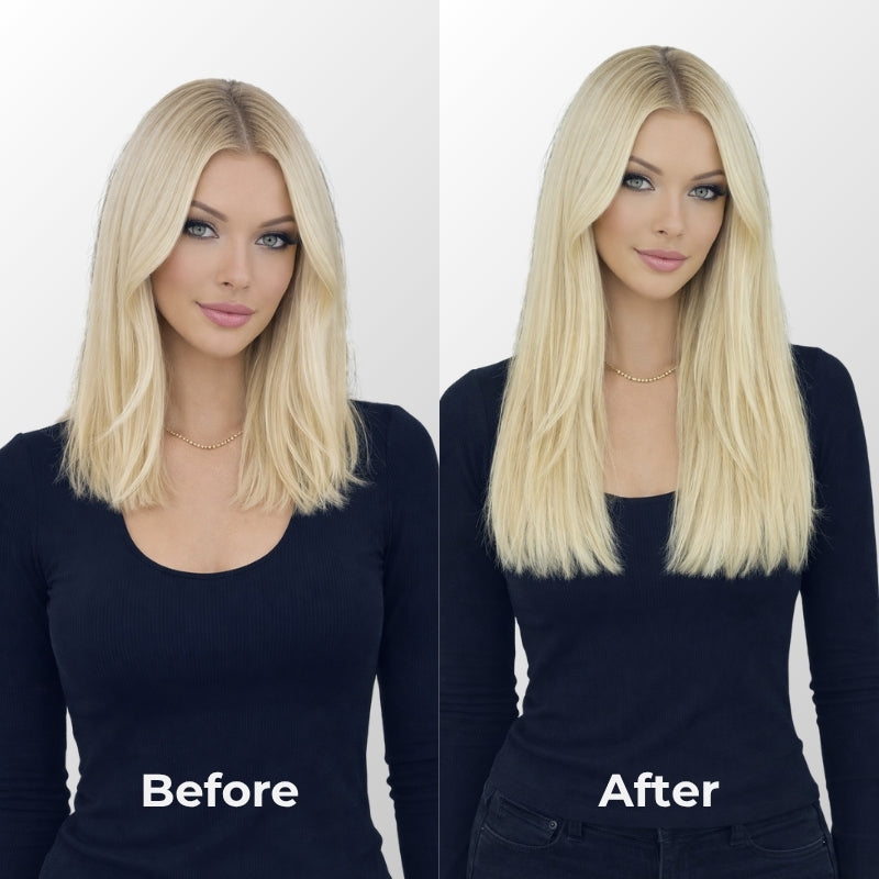 Ash Platinum Highlights (9C+60C) Full Clip-In Hair Extensions