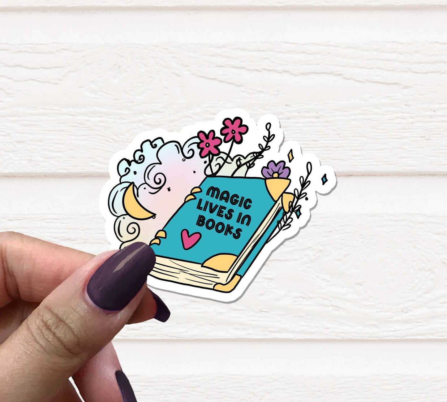 Magic Lives in Books Vinyl Sticker