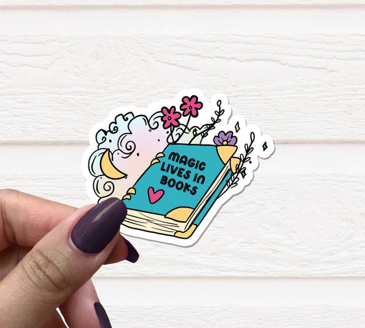 Magic Lives in Books Vinyl Sticker