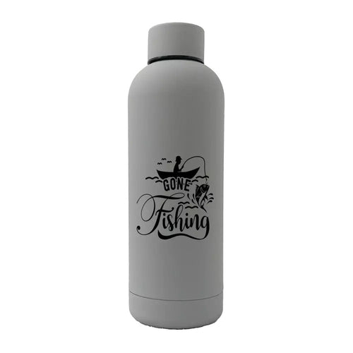 Gone Fishing 17oz Stainless Rubberized Water Bottle