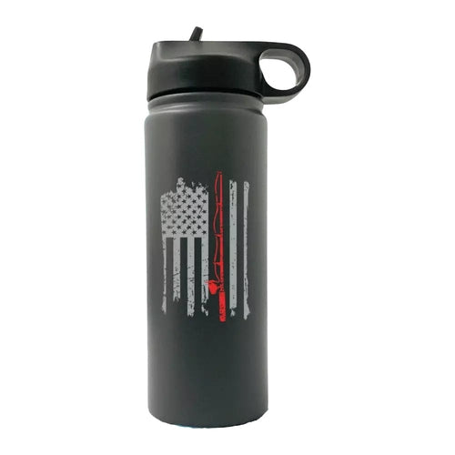 Fishing Rod American Flag 20oz Sport Bottle