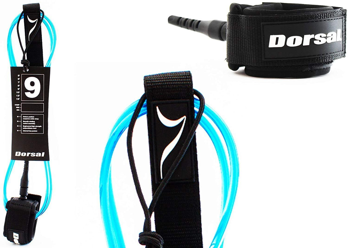 DORSAL Surf Leash for Surfboard Longboard SUP Leg Rope