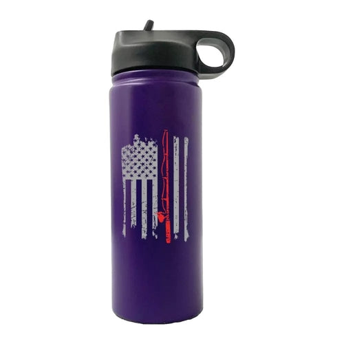 Fishing Rod American Flag 20oz Sport Bottle
