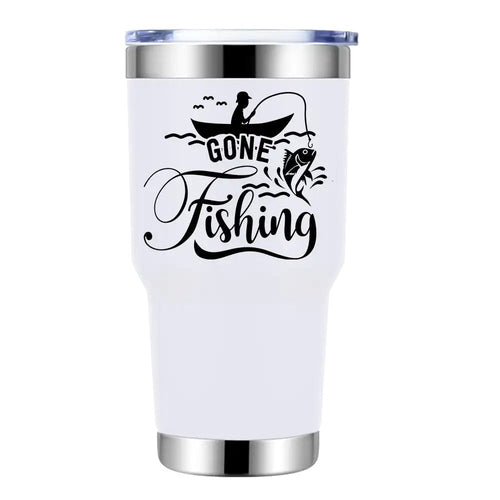 Gone Fishing 30oz Insulated Vacuum Sealed Tumbler