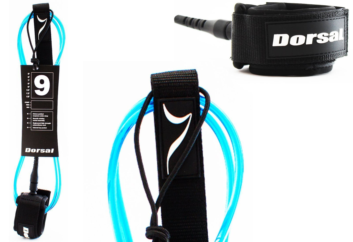 DORSAL Surf Leash for Surfboard Longboard SUP Leg Rope