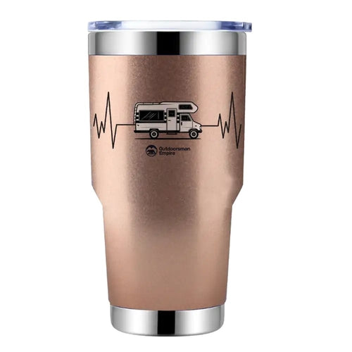 Camping Cardiogram 30oz Insulated Vacuum Sealed Tumbler