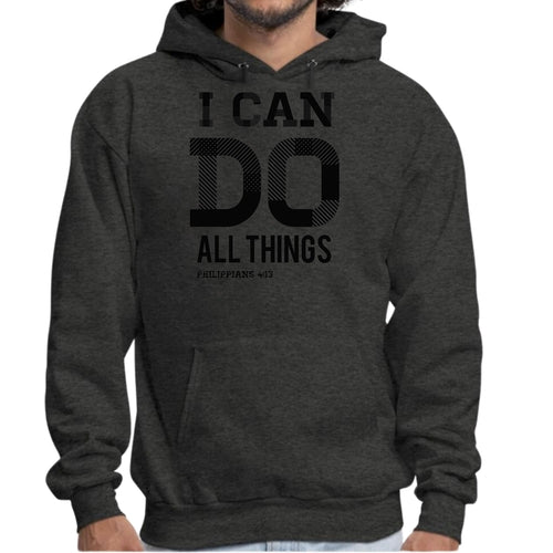 Mens Graphic Hoodie i can do All Things Philippians 4:13 Black