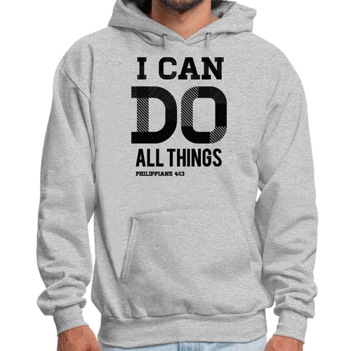 Mens Graphic Hoodie i can do All Things Philippians 4:13 Black