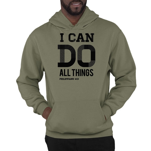 Mens Graphic Hoodie i can do All Things Philippians 4:13 Black