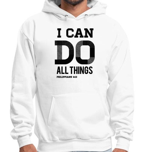 Mens Graphic Hoodie i can do All Things Philippians 4:13 Black