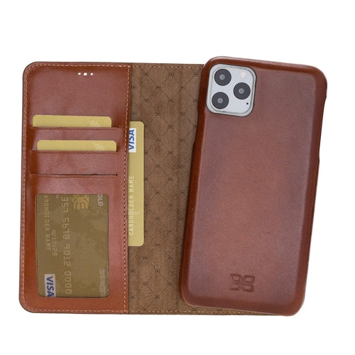 Detachable Fully Covering Leather Wallet Case For Apple iPhone 11
