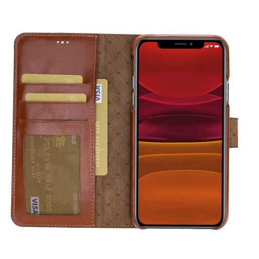 Detachable Fully Covering Leather Wallet Case For Apple iPhone 11