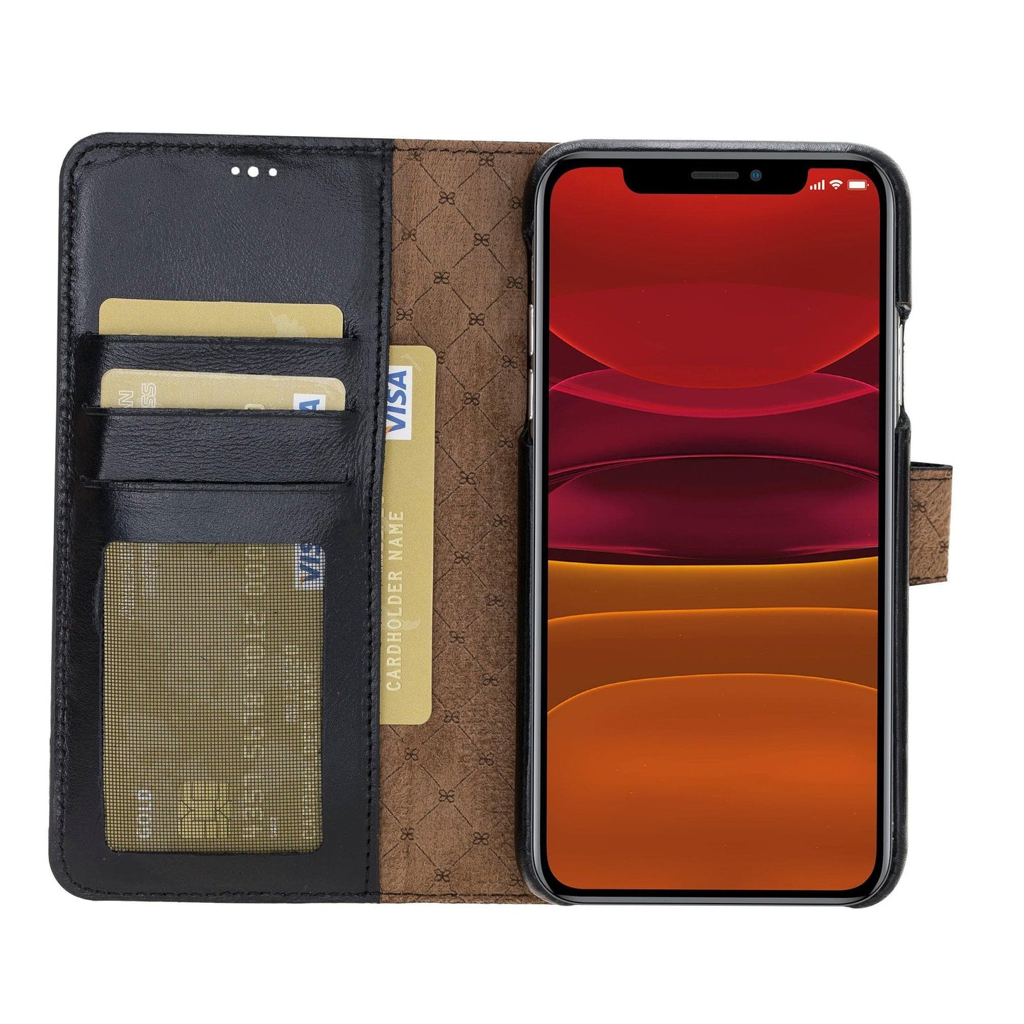Detachable Fully Covering Leather Wallet Case For Apple iPhone 11