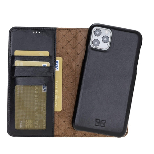 Detachable Fully Covering Leather Wallet Case For Apple iPhone 11