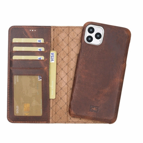 Detachable Fully Covering Leather Wallet Case For Apple iPhone 11