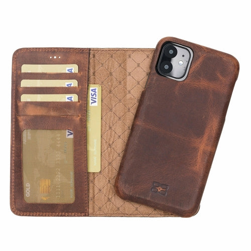 Detachable Fully Covering Leather Wallet Case For Apple iPhone 11