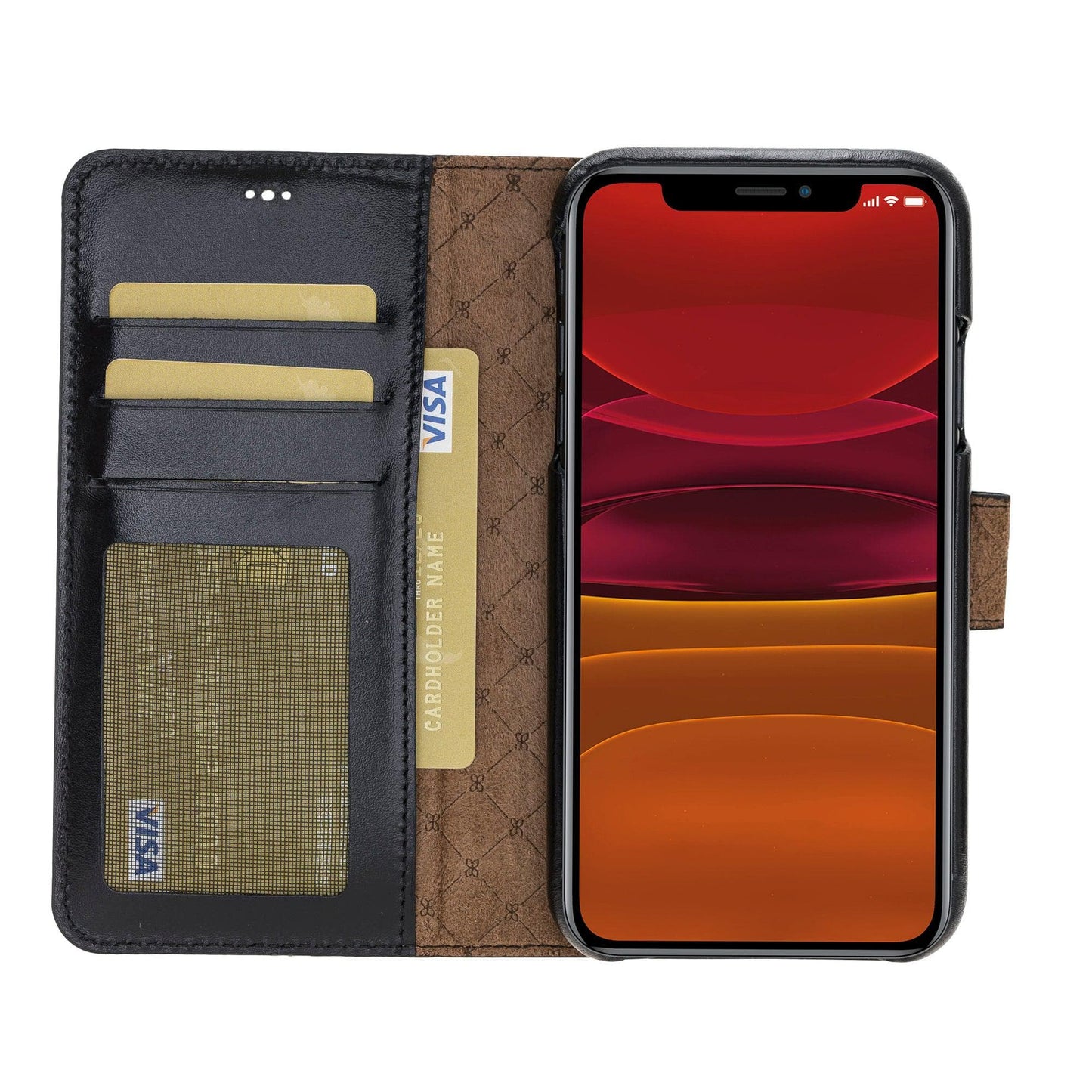 Detachable Fully Covering Leather Wallet Case For Apple iPhone 11