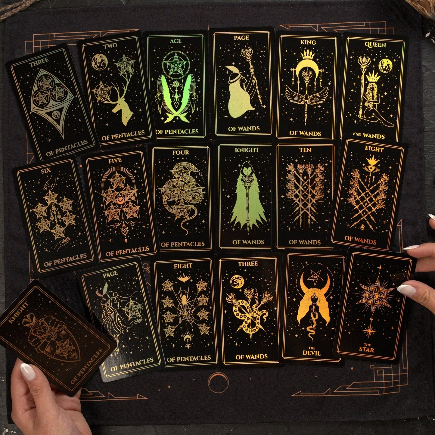 Moonlight Tarot Cards Gold Rainbow Foil