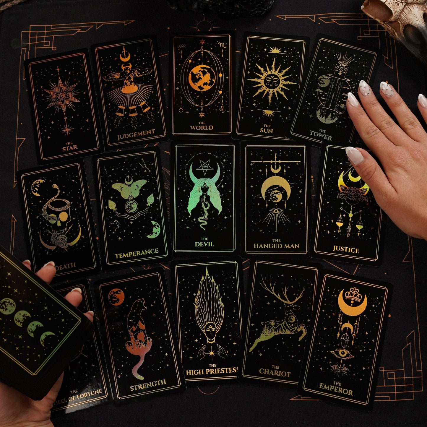 Moonlight Tarot Cards Gold Rainbow Foil