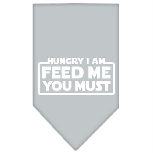 Mirage Pet Products 66-120 SMGY Hungry I Am Screen Print Bandana Grey