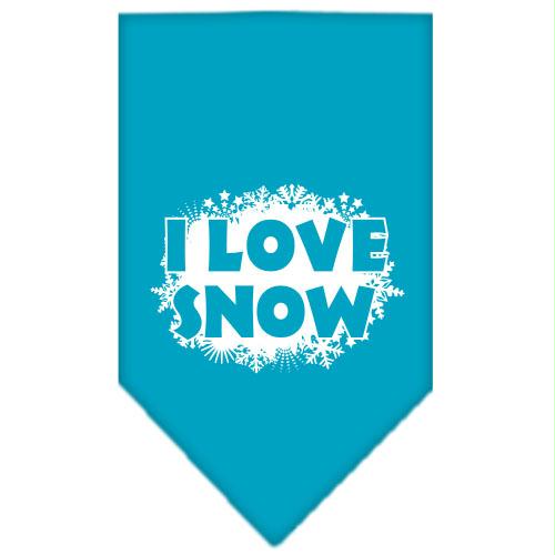 Mirage Pet Products 66-25-13 SMTQ I Love Snow Screen Print Bandana Tur