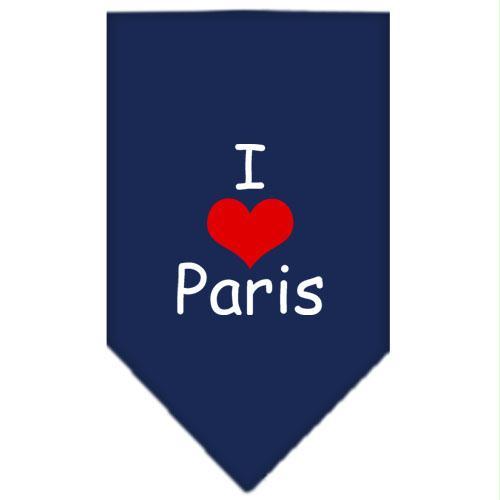 Mirage Pet Products 66-36 LGNB I Heart Paris  Screen Print Bandana Nav
