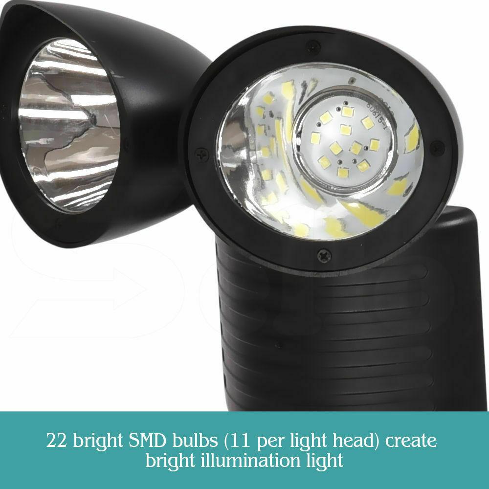 22 LED Solar Powered Dual Light Flood Lamp Security PIR Motion Sensor