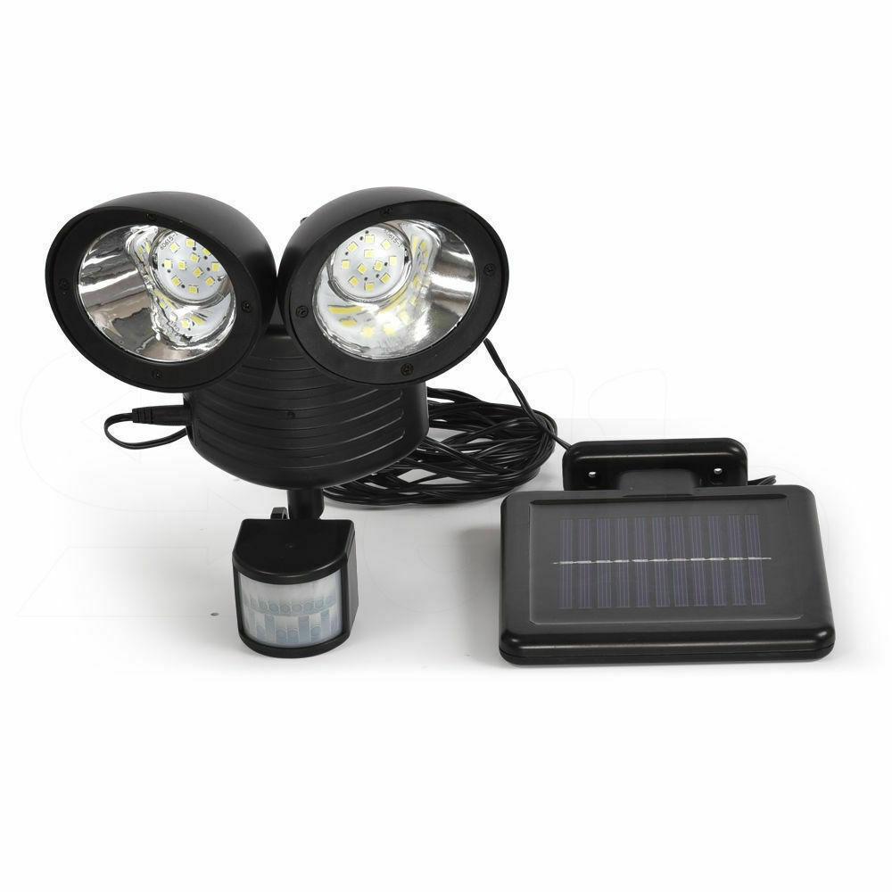 22 LED Solar Powered Dual Light Flood Lamp Security PIR Motion Sensor