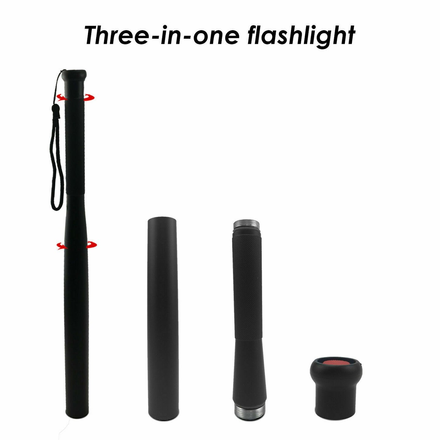 36cm Baseball Bat LED Flashlight Bright Baton Torch Emergency Security