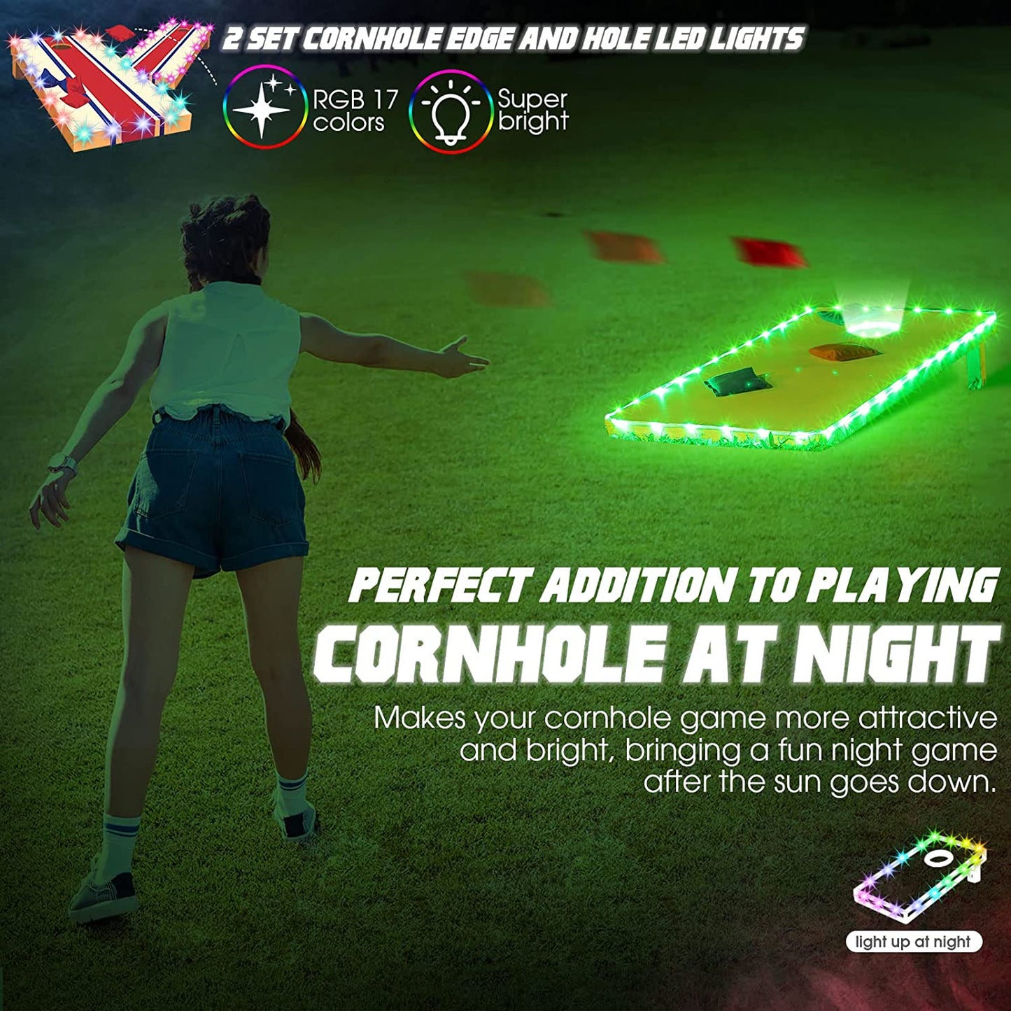 Outdoor Games Cornhole Lights