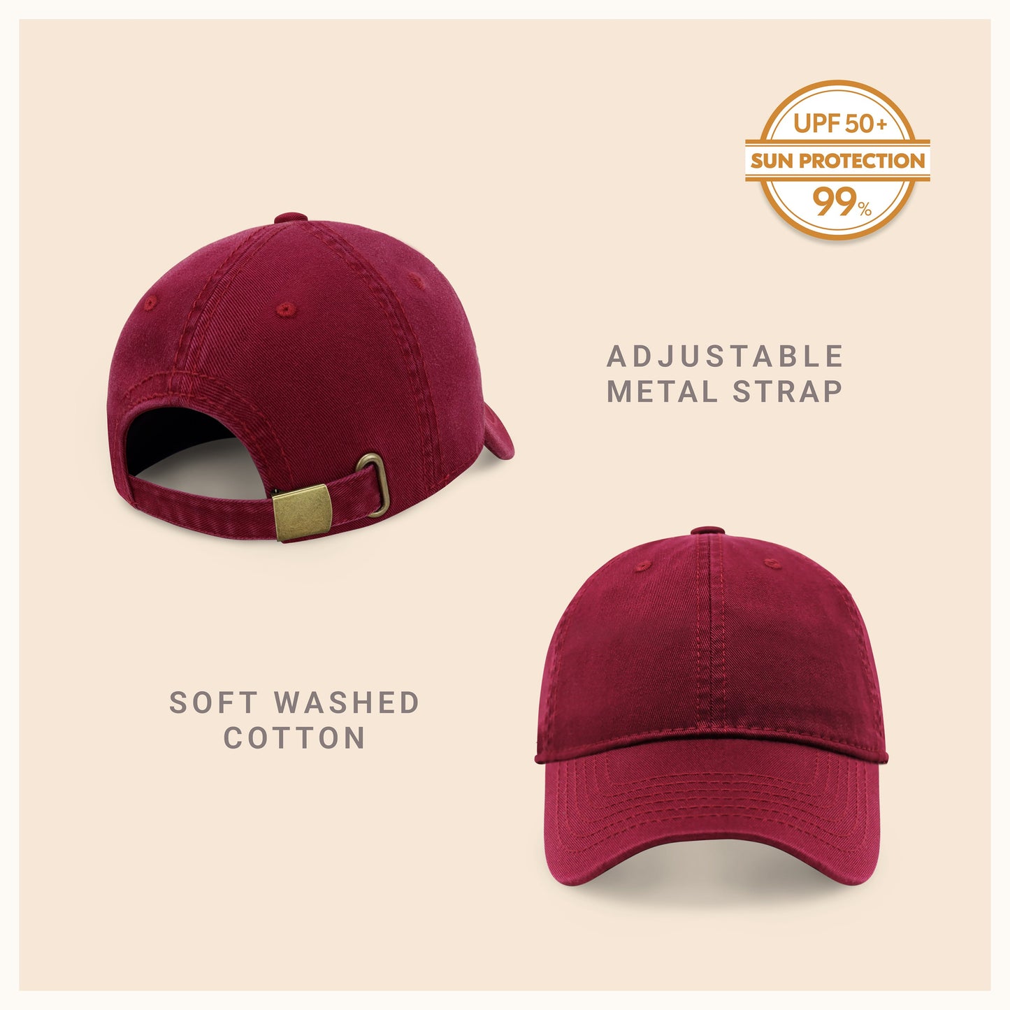 Classic Everyday Baseball Cap - Adjustable Cotton Dad Hat