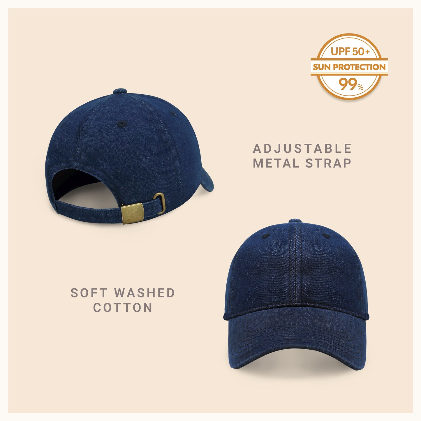 Classic Everyday Baseball Cap - Adjustable Cotton Dad Hat