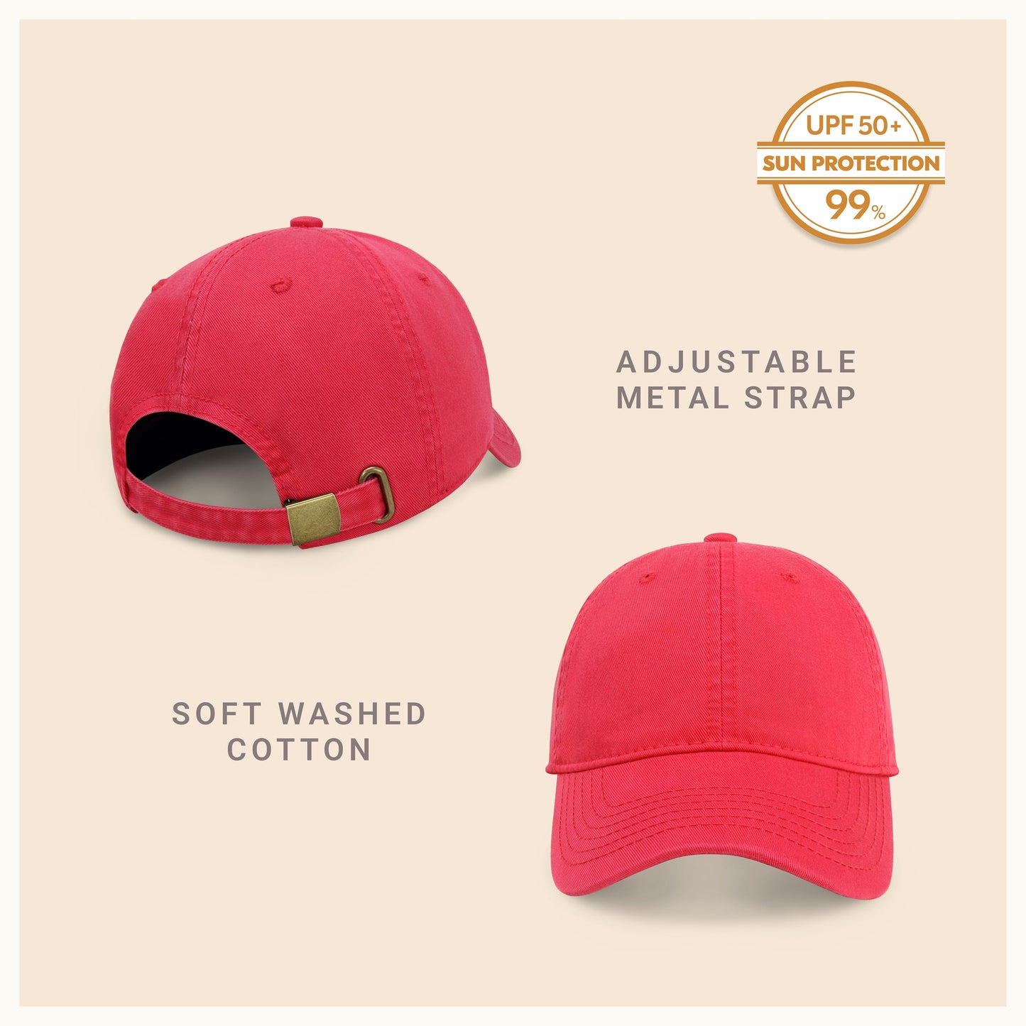 Classic Everyday Baseball Cap - Adjustable Cotton Dad Hat
